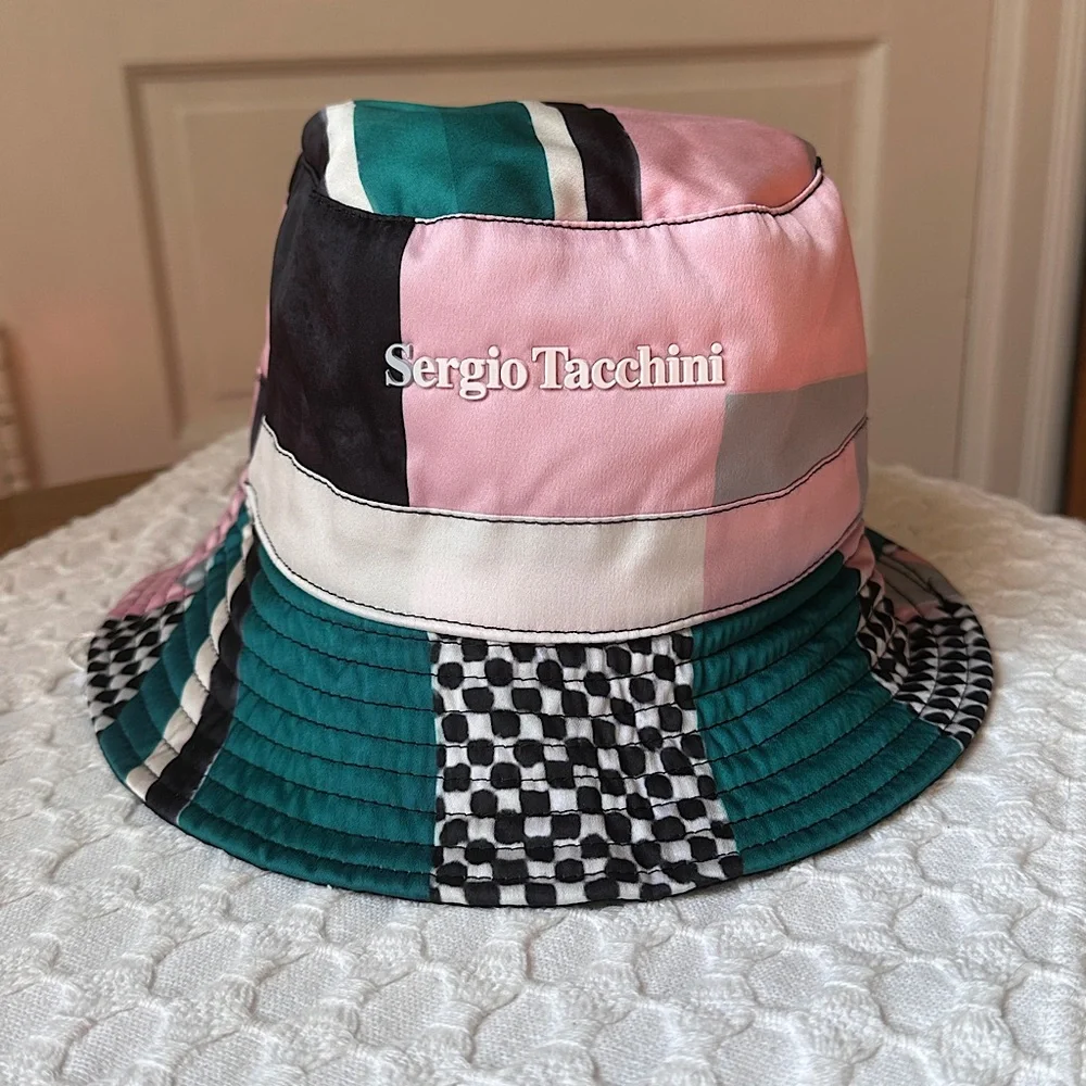 Sergio Tacchini Multi-Color Patterned Bucket Hat - Pink & Teal